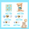 Bear Cake Toppers Mini Bear Cake Decorations Blue BABY Letter Cake Toppers Gold Blue White Pearl Ball For Baby Shower Boy Birthday Party Teddy Bear Theme Party Supplies (Blue Baby)