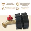 IBC Tote Fitting,275-300 Gallon IBC Tote Adapter, Brass Hose Faucet Valve Tool, 2.44" Fine Thread + Lead-Free Brass Hose Faucet Valve with Ball Valve for Garden Hose Connector