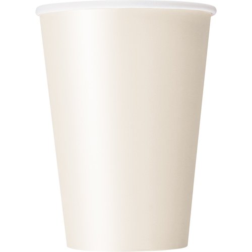 Plain Ivory Disposable Paper Cups - 12 oz, Pack of 10 - Ideal for Parties, Picnics, & All Occasions