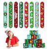 CCINEE 48Pcs Christmas Slap Bracelets，Xmas Slap Wristbands Assorted Christmas Theme Pattern Snap Wristbands for Kids Christmas Party Favors Gift Bag Filler