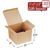 Xxcxpark 30 PCS Brown Kraft Gift Boxes 5x5x3.5, Party Favor Kraft Paper Gift Packaging Box with Lid for DIY Crafting, Cube, Cupcake, Kraft Present Boxes for Birthday, Wedding