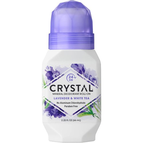 Crystal Mineral Deodorant Roll-On, Lavender &amp; White Tea 2.25 oz (Pack of 4)