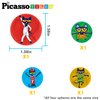 PicassoTiles Magnet Marble Run Tiles Pete The Cat Themed Character Marbles for Magnetic Building Block Construction Tile Maze Structures STEM Learning Pretend Play Fun Toys Girls Boys Ages 3+ PTG02