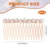 Mozeat Lens Pearl Decorative Hair Comb, 2 Pieces, Alloy, White, for Women Bridal Accessories