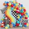 PANRRPERS 2 PCS Checkered Balloons Black and White Racing Flag Balloon Checkered Flag Helium Balloons for Race Car Themed Birthday Party Birthday Decorations