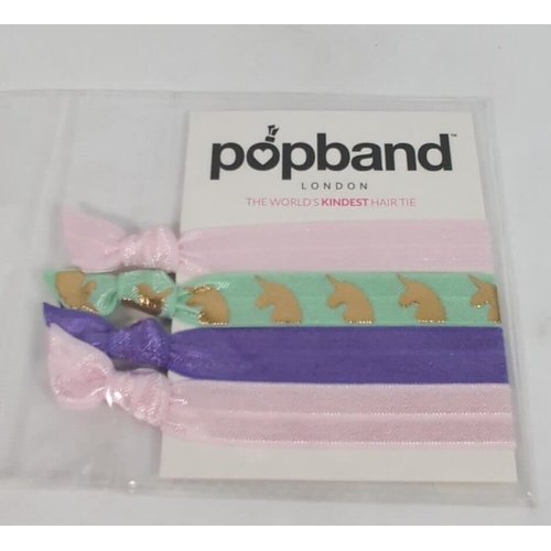 Popband London | Hair Tie | Unicorn | For All Day and Night | No Hair Crease | No Hair Damage | 4 Pc