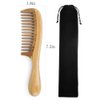 Wide Tooth Natural Green Sandalwood Comb - Exquisite Workmanship Smooth Mellow Handle- Handmade No Static Hair Comb (STY2)
