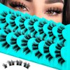 Clusters Lashes Flu-ffy D Curl DIY Individual Lashes, Cat-Eye 20mm Long Volume Eyelashes Cluster that Look Like Extensions, 56 Pcs Dramatic Fake Eyelashes Clusters(7B-FD-BH02)