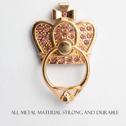 [2 Packs] Crown Glitter Bling Bling Phone Ring Holder, Sparkle Phone Ring Grip Artificial Diamond Stand,Rhinestone Cell Finger Ring for Phones,Pad