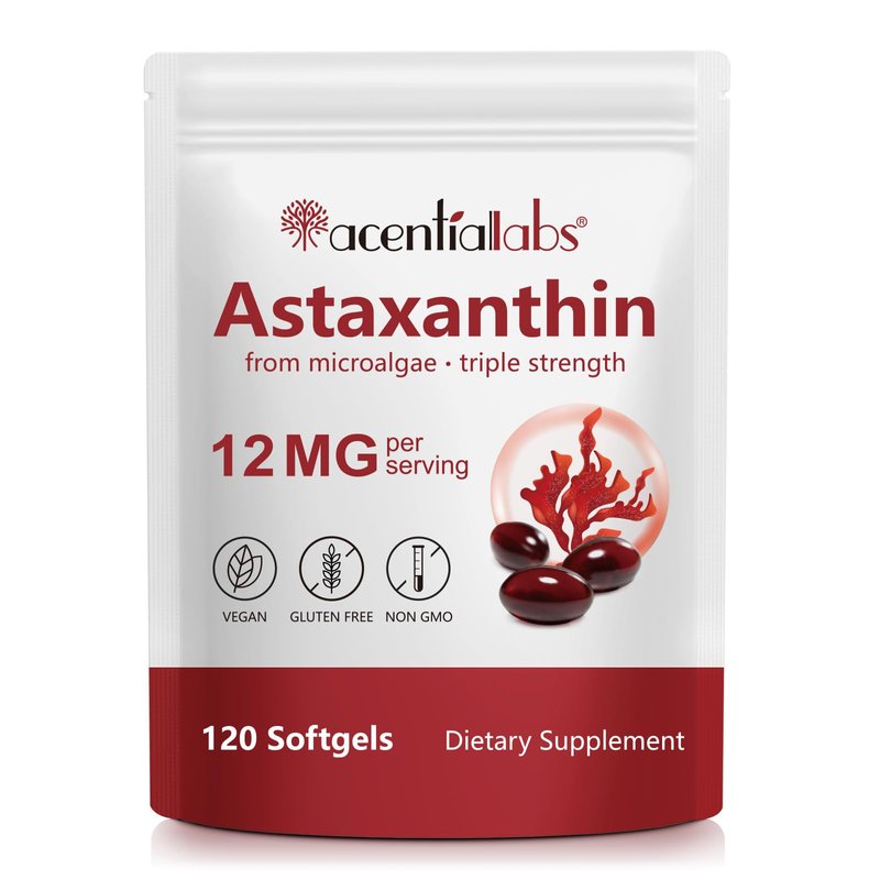 ZUZOKKAHA Astaxanthin Supplements 12mg - 120 Softgels | Premium Natural Antioxidant from Microalg...