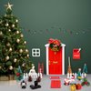31Pcs Christmas Elf Fairy Door Kit - Miniature Accessories Garden Wooden Decorations Craft Set(Red)