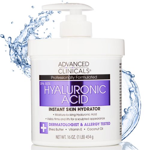 Advanced Clinicals Hyaluronic Acid Body Lotion & Face Moisturizer W/Vitamin E | Hydrating Firming Lotion Minimizes Look Of Wrinkles, Stretch Marks, & Crepey & Dry Skin | Skin Care Products, 16 Oz