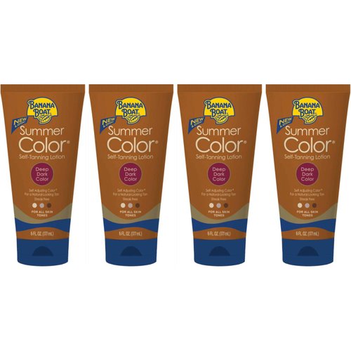 Summer Color Self Tanning Lotion - Deep Dark Color, 6 Ounces each (Value Pack of 4)