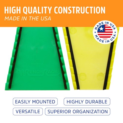 Protoco 4040 Reverse 15 Piece Wrench Rack, Tool Organizer for Tool Box, Tool Cart or Wall Mounted, Green