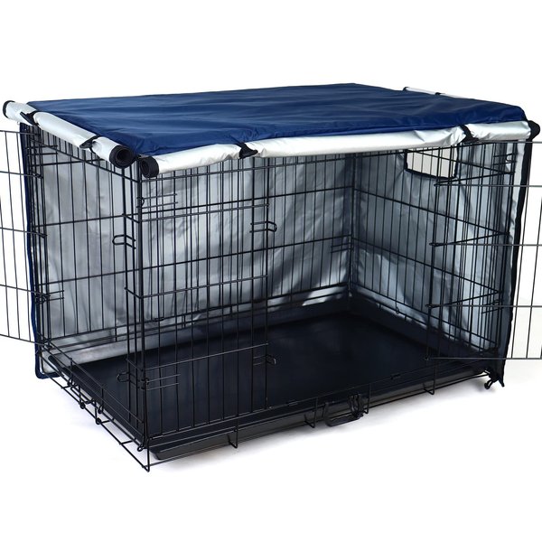 kefit Durable Dog Crate Cover-Double Door, Pet Kennel Cover Waterproof Anti-UV Dog Cage Cover Fit for 36-48 inches Crate