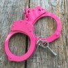 Professional Double Lock Pink Stainless Steel Police Handcuffs Real 220041-PK