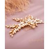 Rumtock Sparkle Rhinestones Beads Gold Hair Comb for Women Girls Wedding Bridal Side Headpiece Jewelry for Special Occasion (Gold)