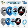 40 PCS Shark Birthday Balloons Shark Party Balloons Shark Birthday Decorations Blue Balloons Shark Party Supplies