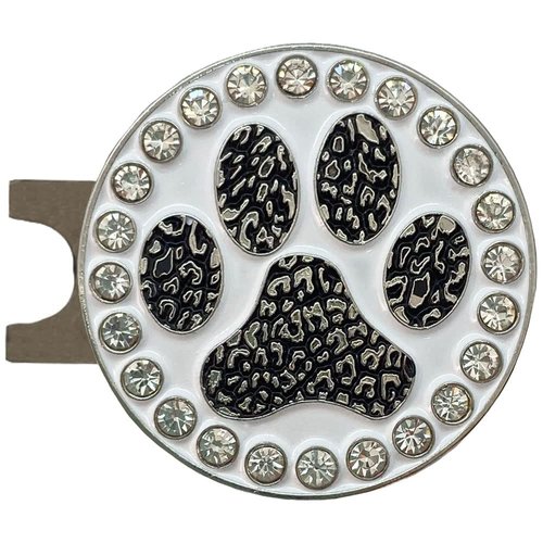 Giggle Golf Bling Paw Print Golf Ball Marker with A Magnetic Hat Clip | Fun Golf Accessories for Women