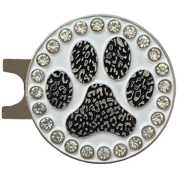 Giggle Golf Bling Paw Print Golf Ball Marker with A Magnetic Hat Clip | Fun Golf Accessories for Women