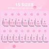 Toe Nail Tips Press on, 240 Pcs White French Toenail Press Ons Square Pre-applied Tips Primer & Base Coat, Light Weight False Nails for DIY （15 Sizes ）