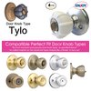 Enjoy Cover New Door Knob Cover Grips Non Slip Arthritis & Senior Living Aids Grippy Easy Open Decorative. Simple Functional Effective Solution- 4 Pack (White, Tylo)