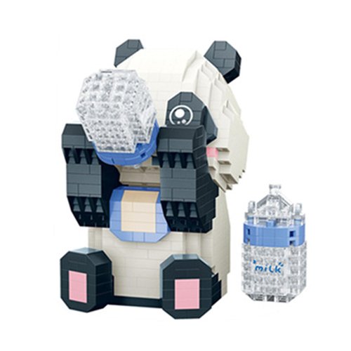 MAISHEKE Mini Panda Building Blocks-795pcs,Micro Building Blocks for Adults,Mini Panda Building Toy,Micro Blocks Set for Boys and Girls,Birthday Gifts for Adults and Kids (Drinking Milk)