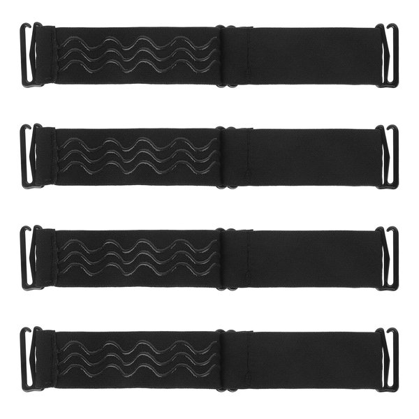 InnoHHustle 4 PCS Elastic Band for Wigs Removable Wig Band Nonslip Wig Strap for Glueless Adjustable Wig with Non-Slip Silicone Strips & Removable Buckles (Black)
