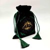 La Muci Velvet Tarot Card Bag - Drawstring Pouch for Tarot Deck Storage - Magic Black Velvet Bag- Jewelry Storage & Gift Bag with Gold Tassel Drawstrings, 6.6 x 9 inches
