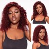 Jasperel 99j Burgundy Bob Lace Front Wigs Human Hair for Women 13x4 Hd Lace Frontal Short Curly Glueless Bob Wigs Pre Plucked Brazilian Remy Hair Wigs Wine Red Color 150 density 12 inch