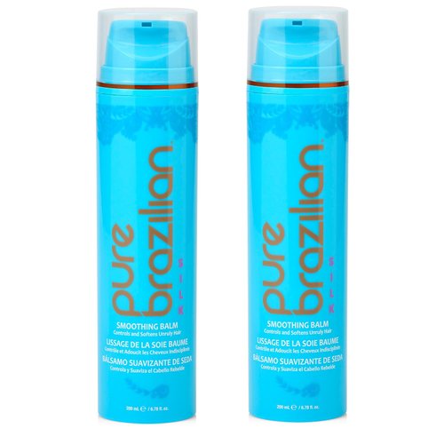Pure Brazilian - Silk Smoothing Balm With Keratin, Hydrolyzed Silk & Coconut Oil, Anti-Frizz, Nourishing and Strengthening Formula for Silky Smooth Hair, Salon-Quality Treatment, Pack Of 2 (6.78 Oz)
