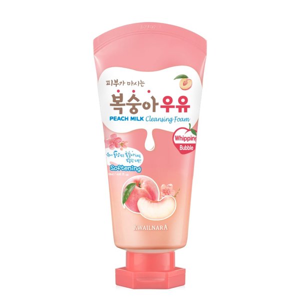 WELCOS KWAILNARA Milk Facial Cleansing Foam (120 ml / 4.06 Fl. oz) (Peach)