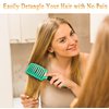 KTKUDY Detangling Brush Boar Bristles Hair Brush Make Hair Shiny & Healthier Curved and Vented Detangler Brush for Women Men Kids Wet & Dry Hair (Light green)