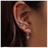 Allereyae Bohemia Crystal Thunder Hoop Earrings Cz Lighting Bolt Studs Earrings Silver Lighting Drop Earrings Multiple Piecing Dot Earrings for Women and Girls