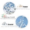 YBSHIN Wedding Hair Comb Silver Flower Pearl Bridal Hair Piece Crystal Bride Hair Accessories for Women and Girls