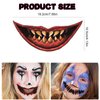 BASEMMAHER 12 Sheets Halloween Clown Horror Mouth Tattoo Stickers Prank Makeup Temporary Tattoo Paper Horror Lip Big Mouth Face Tattoos Decals for Adults Women Men Halloween Masquerade Cosplay Props