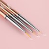3Pcs Nail Art Brushes, Fcozpjk Nail Art Liner Brushes Set, Sizes 7/9/10mm Nail Design Brushes, Thin Striping Drawing Painting Pen for Gel Polish, Professional Supplies (Gold)