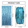 2 Pack Blue Backdrop Curtain Tinsel Streamers Ocean Themed Decor Birthday Party Decorations Foil Fringe Backdrop Graduation Baby Shower Bachelorette Winter Party Decorations Supplies