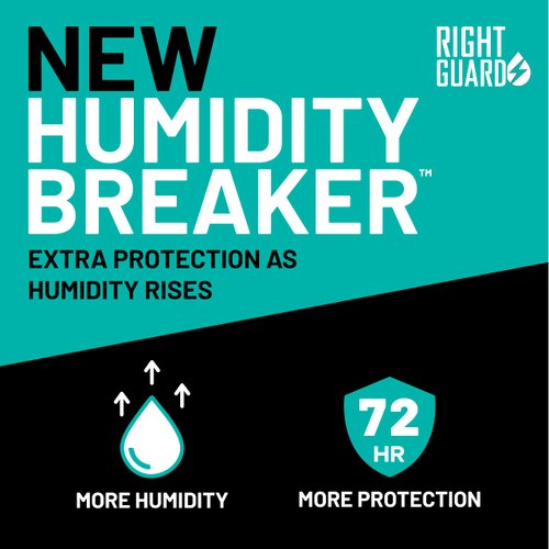 Right Guard Humidity Breaker Antiperspirant & Deodorant for Men, Cold Front Scent, 2.5oz (4 Pack) Invisible Solid, 2x Sweat Protection, 72HR Odor Control, Humidity Activated