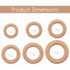 bopoobo Wooden Rings Natural Beech for Craft, Unfinished Wood Ring Circle Rings for DIY Baby Teething Toys, Baby Wooden Teether Accessories, Pendant Connector (10 Pcs, 55 mm)