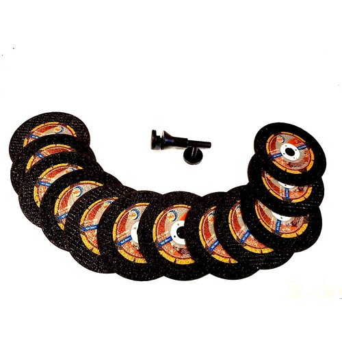 WA 12PACK - 3"x.045"x3/8" Thin Cut Off Disc, Die Grinder Tool Accessories Cutting Wheel and Mounting Mandrel Kit, 3 inch Cutoff 3/8 in Arbor for Metal, Steel, Stainless, Wood (12 Discs + 1 Mandrel)