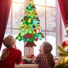 HFATMOS Felt Christmas Tree DIY Wall Hanging Xmas Tree with LED String Lights and 32 Pcs Detachable Ornaments for New Year Party Supplies Home Decor