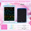 12 Inch LCD Writing Tablet for Kids, 2 PCS Reusable Toddler Drawing Board Colorful Screen Erasable Doodle Pad with Stylus Stencil, Educational Learning Toys Gifts for Girls Boys Age 3 4 5 6 7 8