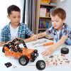 Jixin Xyzhi Building Sets Stem Assembly Metal 3-D Puzzle Off-Road Model Car Building Kit Construction Set Toys Parent-Child Interaction Play Sets Gifts for Kids Age 8-16 Orange…