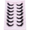 HBZGTLAD NEW 7 Pairs 25mm long lashes 100% Mink Eyelashes Soft Dramatic Volume Fake Lashes Reusable Thick False Eyelashes (411)