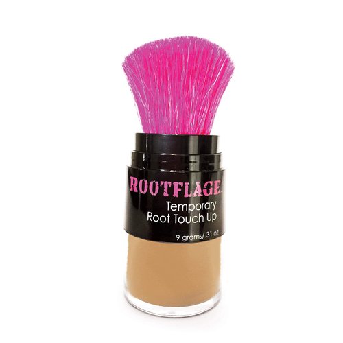 Rootflage Root Touch Up Hair Powder - Temporary Hair Color, Gray Coverage, Root Concealer, Thinning Hair Filler, Dry Shampoo- Kabuki Applicator .31 oz (Light Brown)