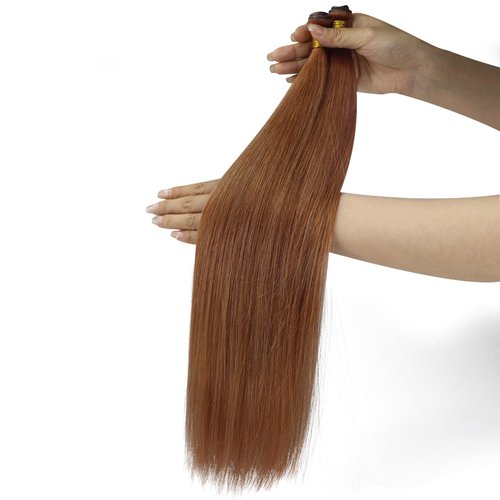 Full Shine Genius Weft Hair Extension Color Copper Hair Extensions Sew In Weft Hand Tied Hair Extensions Real Human Hair For Thin Hair Weft Extensions Silky Hair 80G