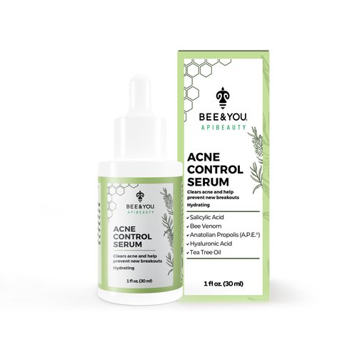 BEE and YOU Acne Treatment with Salicylic Acid, Bee Venom and 100% Natural Propolis Extract Acne Serum for Face and Body to Control and Clear Breakouts |1 Ounce