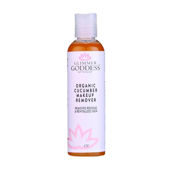 GLIMMER GODDESS Organic Cucumber Makeup Remover, 4 oz - Removes Makeup, Gentle Hydration, Antioxidant Protection, Face Cleanser