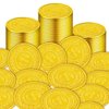 100 Count Plastic Gold Coins Set, Pirate Treasure Gold Play Coins for Kids Party Theme Props Decorations, Lucky Draw Games Treasure Hunt